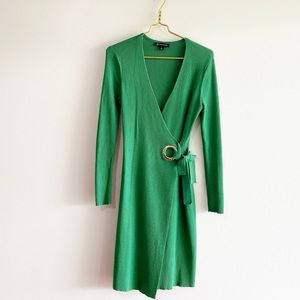 INC Wrap Sweater Ribbed Dress